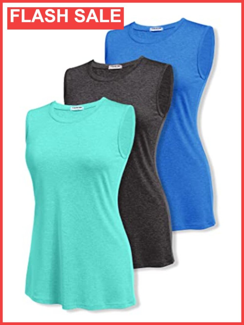 Women's Sleeveless Athletic Yoga Tank Tops 3 Pack Quick-Dry Workout Gym